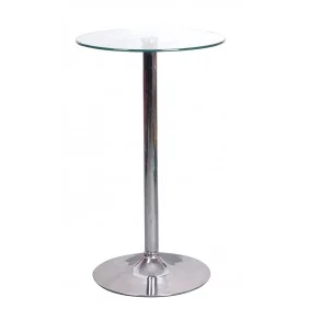 Столик барный B-103 Прозрачный / Хром 60x60x100 STBARB103