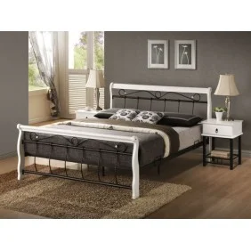Двуспальная кровать Venecja 160X200 Бело / Чёрный VENECJABCZ