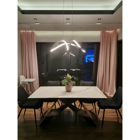Стол обеденный раскладной Westin III Ceramic 160(240)x90 Белый / Черный Мат WESTINIIIBC160 19