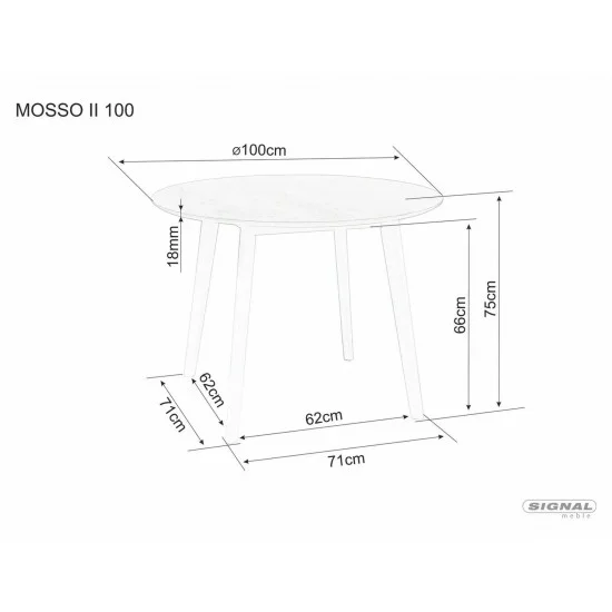 Стіл обідній Mosso II 90х90 Дуб MOSSOIID90 2