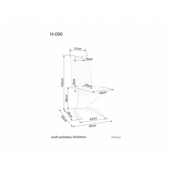 Стул H-090 Белый / Хром H090B 3
