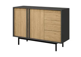 Комод ALSY REG 7 123х87х43 антрацит / дуб