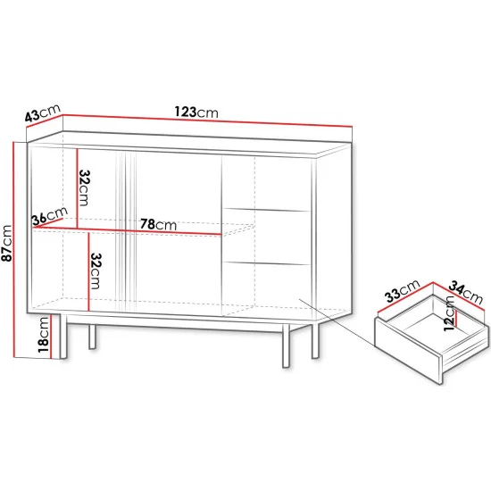 Комод ALSY REG 7 123х87х43 антрацит / дуб 4
