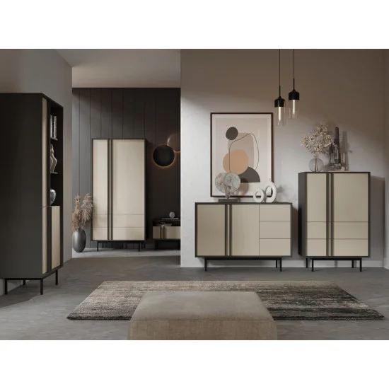 Витрина ALSY REG 4 83х155х43 антрацит / бежевый 4