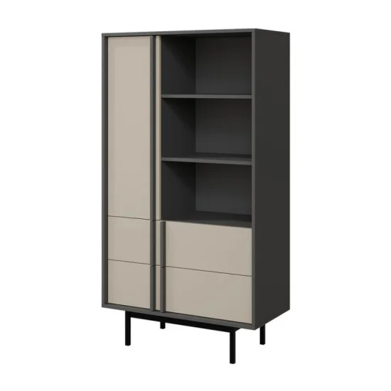 Витрина ALSY REG 4 83х155х43 антрацит / бежевый 1