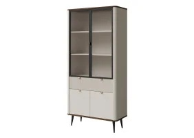 Вітрина MARLY REG 2 90х191х40 кашемір / горіх