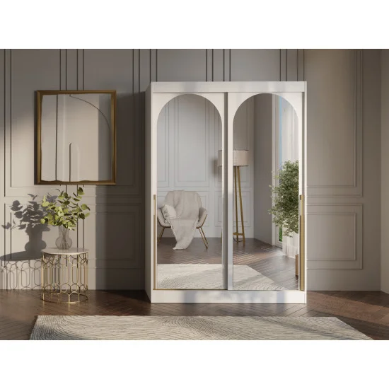 Шкаф-купе MODIN 150 150х215х65 белый / золотой 4