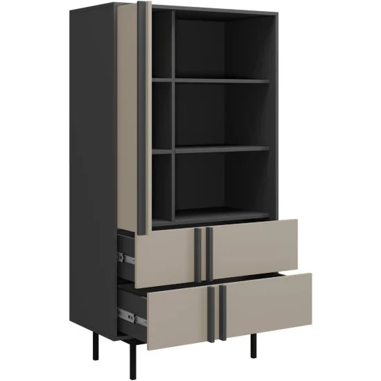 Витрина ALSY REG 4 83х155х43 антрацит / бежевый 3