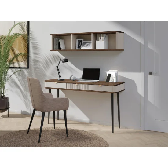 Туалетный столик MARLY REG 15 130х82х40 кашемир / орех 2