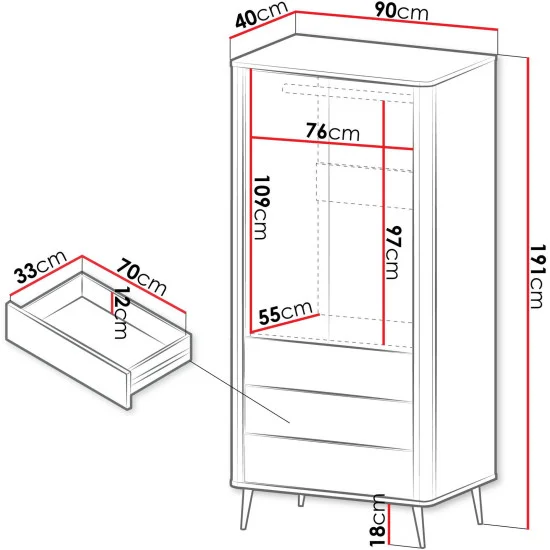 Витрина MARLY REG 1 90х191х40 кашемир / серый 3