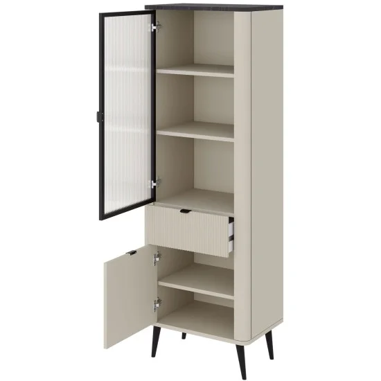 Вітрина MARLY REG 3 60х191х40 кашемір / горіх 2