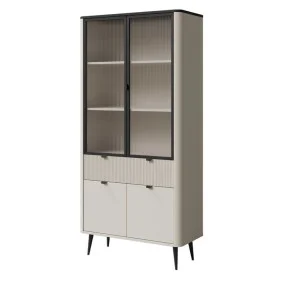 Витрина MARLY REG 2 90х191х40 кашемир / серый