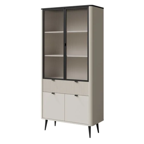 Вітрина MARLY REG 2 90х191х40 кашемір / сірий 1