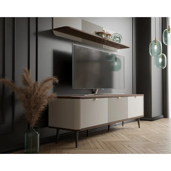 Тумба під телевізор MARLY REG 14 130х52х40 кашемір / горіх 4