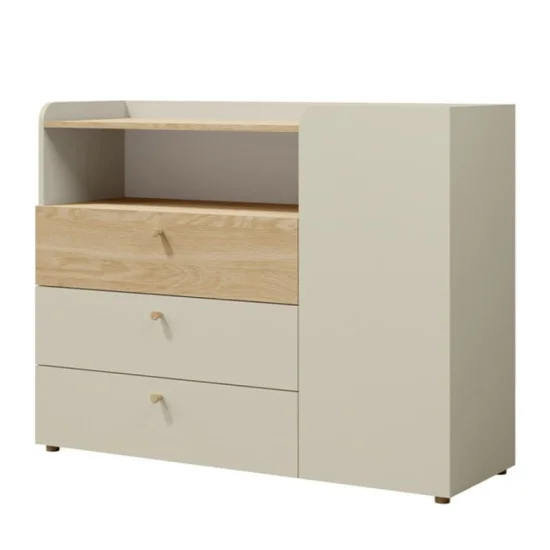 Комод YUKI REG 9 120х93х40 серый / бежевый / дуб 1