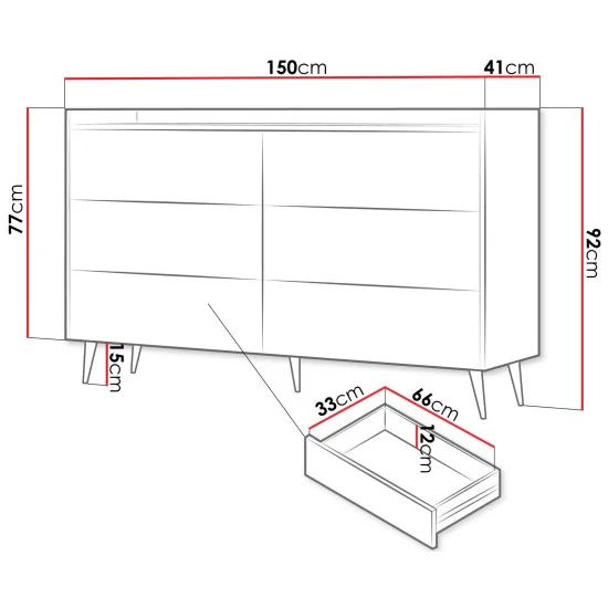 Комод ADEMO REG 3 150х92х41 орех / орех 2