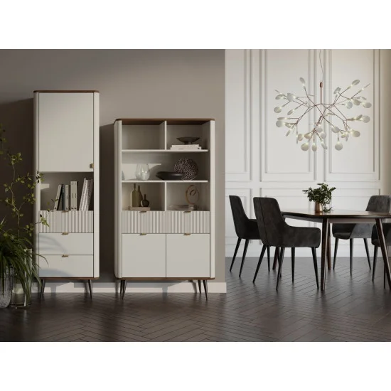 Витрина MARLY REG 4 60х191х40 кашемир / орех 4