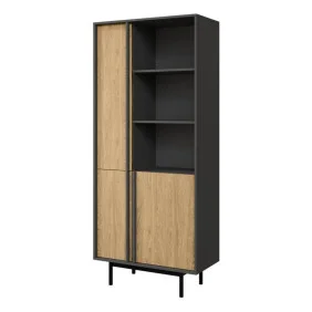 Витрина ALSY REG 2 83х195х43 антрацит / дуб