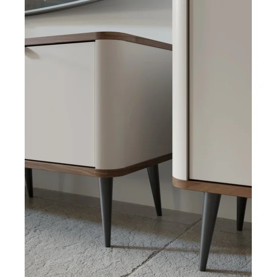 Витрина MARLY REG 1 90х191х40 кашемир / орех 5