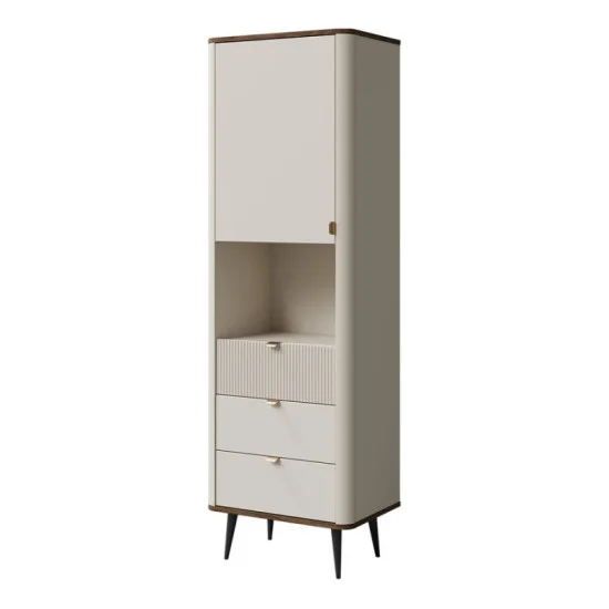 Витрина MARLY REG 4 60х191х40 кашемир / орех 1