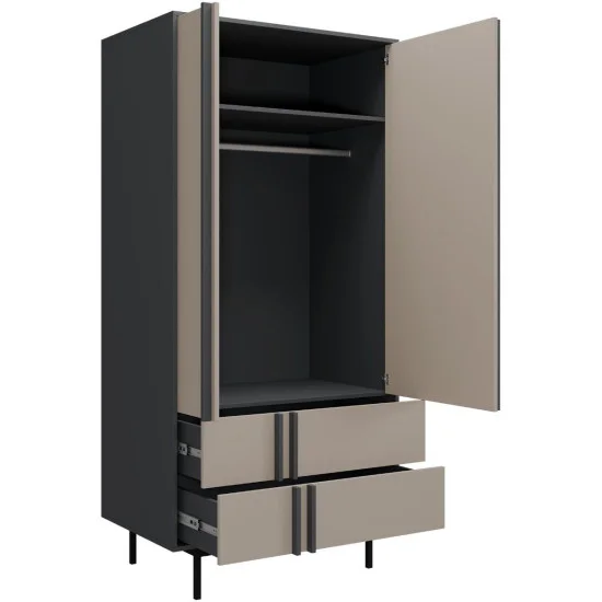 Вітрина ALSY REG 1 93х195х60 антрацит / дуб 2