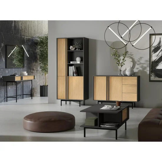 Витрина ALSY REG 2 83х195х43 антрацит / дуб 4