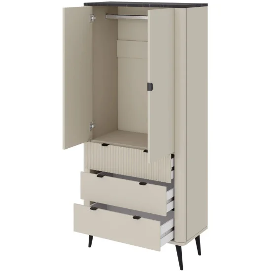 Витрина MARLY REG 1 90х191х40 кашемир / орех 2