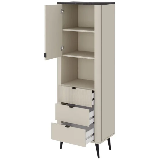 Витрина MARLY REG 4 60х191х40 кашемир / орех 2