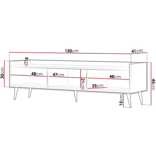 Тумба под телевизор ADEMO REG 6 150х45х41 кашемир / кашемир 3