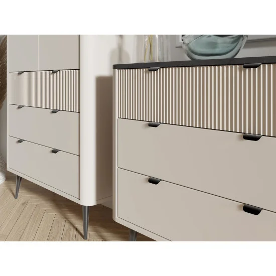 Вітрина MARLY REG 6 90х142х40 кашемір / горіх 6