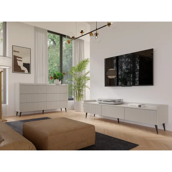 Комод ADEMO REG 3 150х92х41 кашемир / кашемир 4