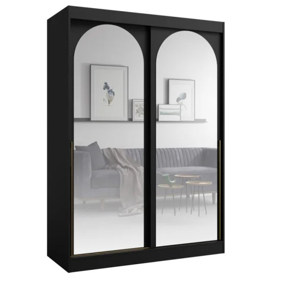 Шкаф-купе MODIN 150 150х215х65 черный / золотой 1