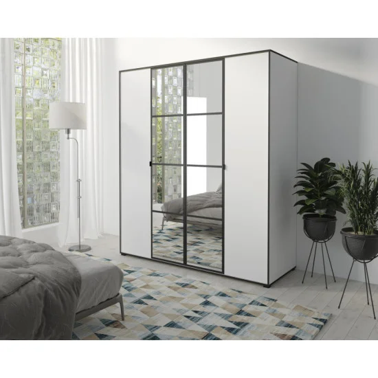 Шкаф-купе OSLOI 180 180х206х65 белый / черный 1