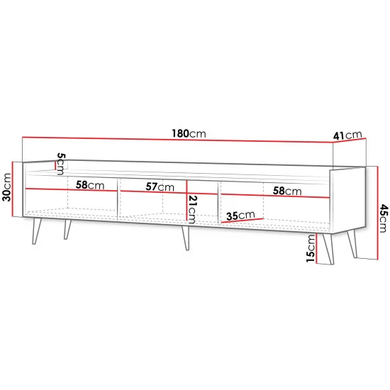 Тумба под телевизор ADEMO REG 5 180х45х41 кашемир / кашемир 3