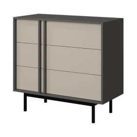 Комод ALSY REG 8 93х87х43 антрацит / бежевый