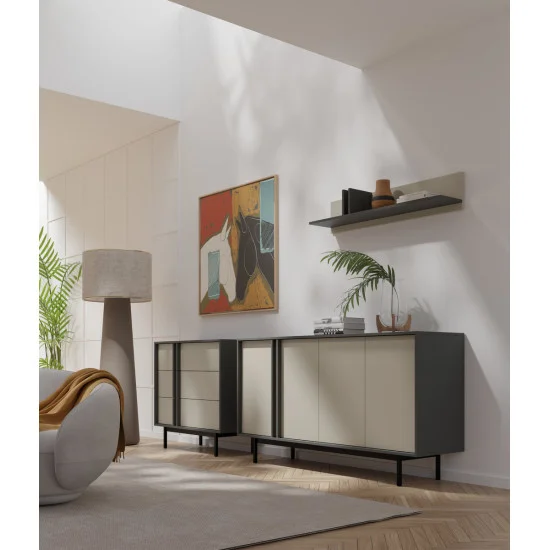 Комод ALSY REG 8 93х87х43 антрацит / бежевий 5