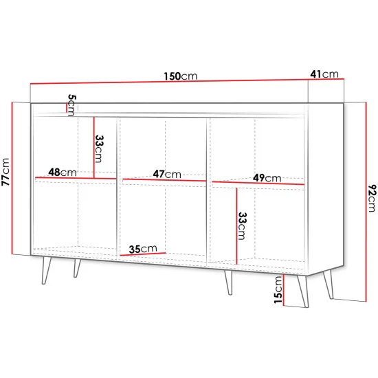Комод ADEMO REG 2 150х92х41 кашемир / кашемир 4
