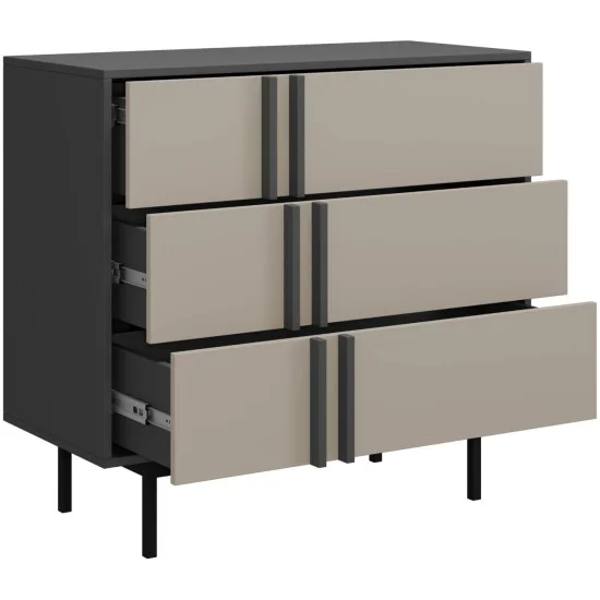 Комод ALSY REG 8 93х87х43 антрацит / бежевий 2