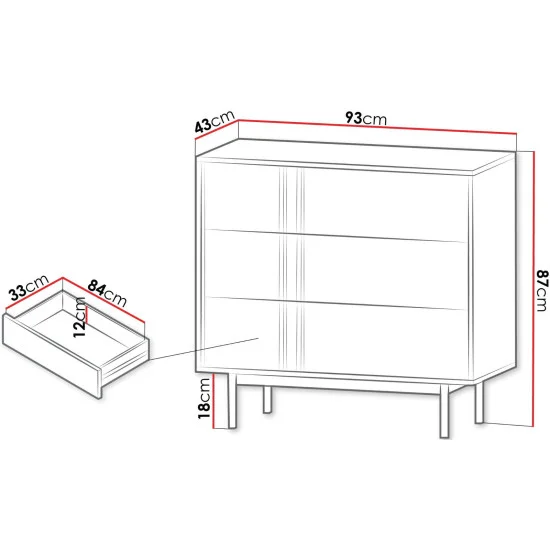 Комод ALSY REG 8 93х87х43 антрацит / бежевий 3