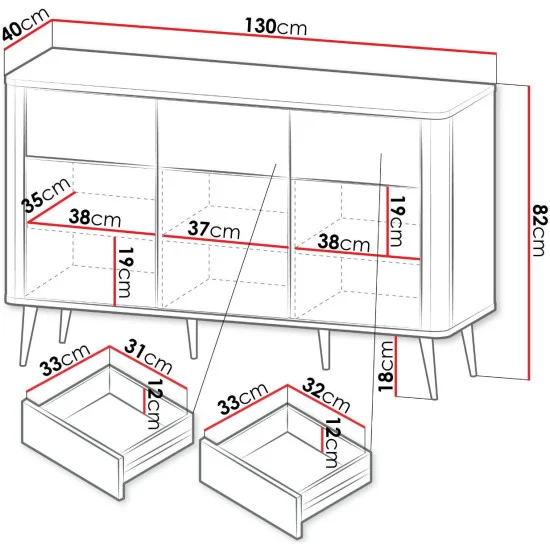 Комод MARLY REG 9 160х82х40 кашемір / горіх 2