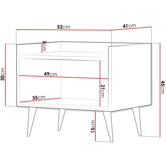 Тумба приліжкова ADEMO REG 8 52х45х41 горіх / горіх 2