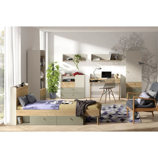 Шафа YUKI REG 4 60х185х40 сірий / бежевий / дуб / евкаліпт 4