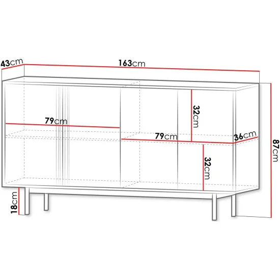Комод ALSY REG 6 163х87х43 антрацит / бежевый 3