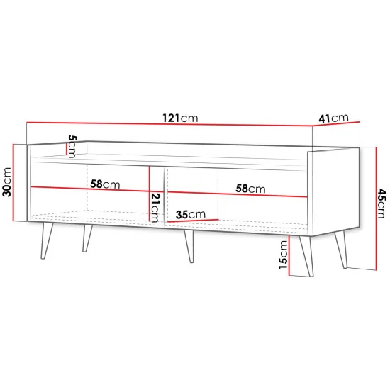 Тумба под телевизор ADEMO REG 7 121х45х41 орех / орех 2