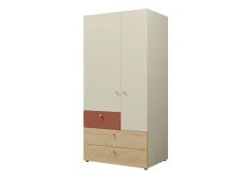 Шкаф YUKI REG 2 90х185х60 серый / бежевый / дуб / коньяк