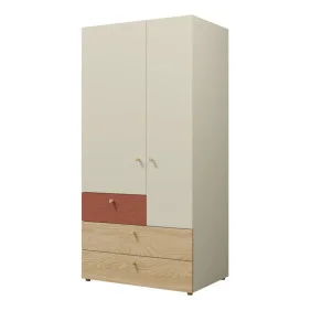 Шкаф YUKI REG 2 90х185х60 серый / бежевый / дуб / коньяк