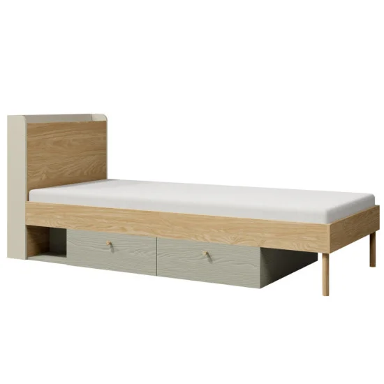 Кровать односпальная YUKI REG 13 94х93х217 серый / бежевый / дуб / эвкалипт 1