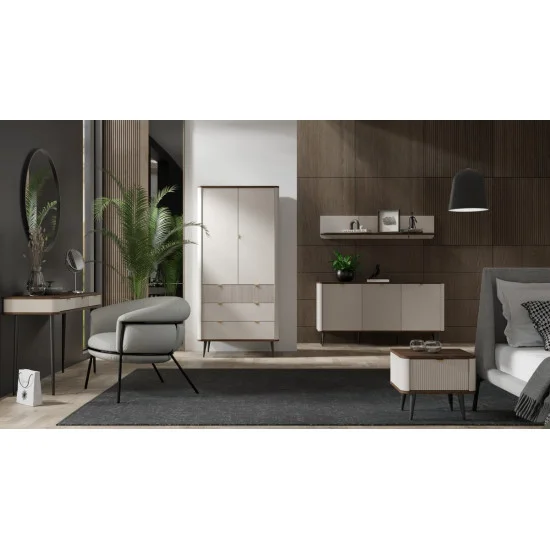 Тумба приліжкова MARLY REG 17 50х42х40 кашемір / горіх 3