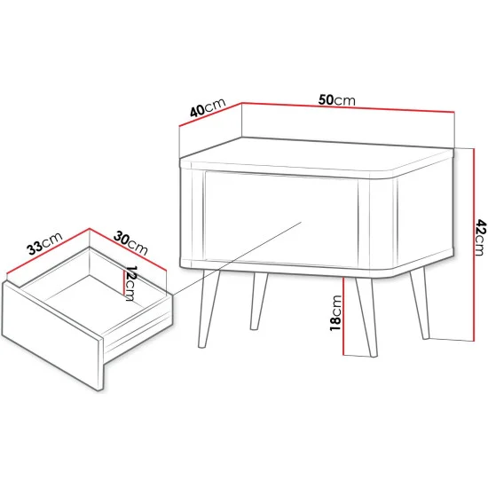 Тумба приліжкова MARLY REG 17 50х42х40 кашемір / горіх 2