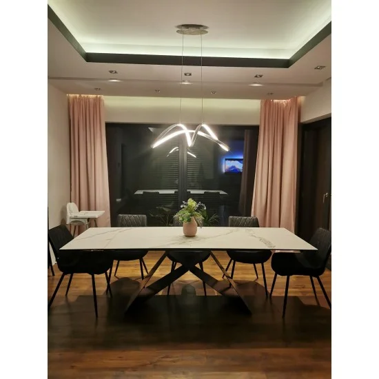 Стол обеденный раскладной Westin III Ceramic 160(240)x90 Белый / Черный Мат WESTINIIIBC160 16